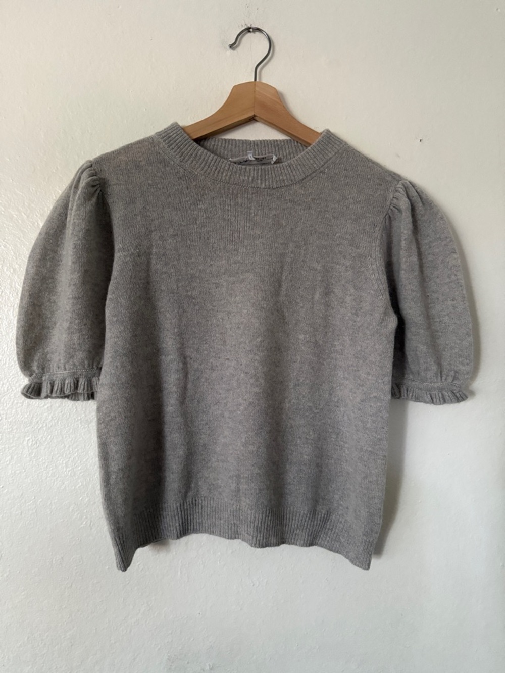 FRAME 100% Cashmere Gray Crewneck Sweater Sz M